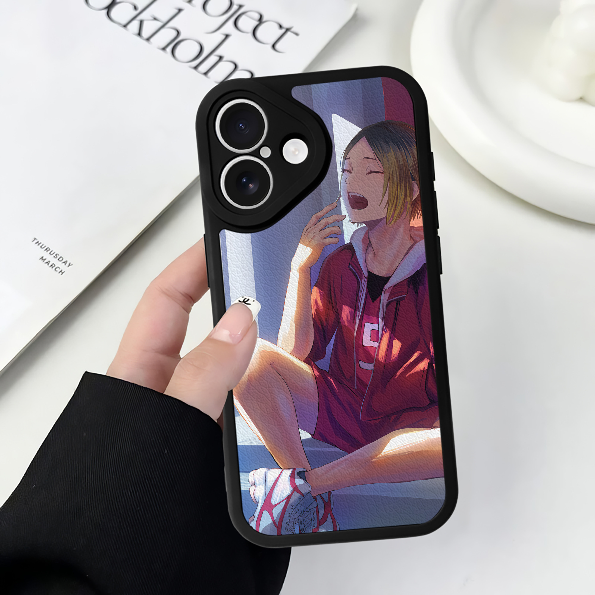 （画像用） ハイキュー!! Haikyu!! 【iPhone 16シリーズ対応】シリコンスマホケース（レザー調） 材質：シリコン